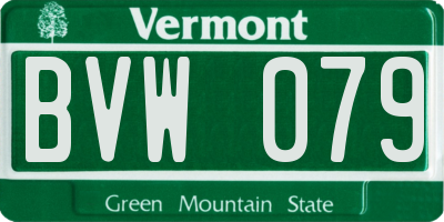 VT license plate BVW079