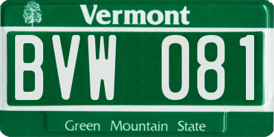 VT license plate BVW081