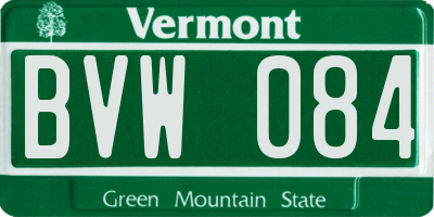 VT license plate BVW084