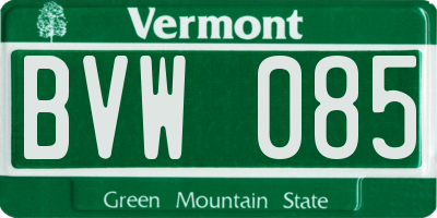 VT license plate BVW085