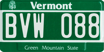 VT license plate BVW088