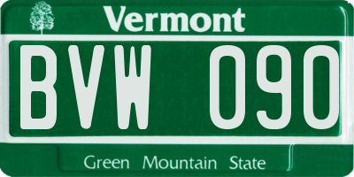 VT license plate BVW090