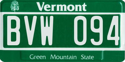 VT license plate BVW094