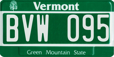 VT license plate BVW095