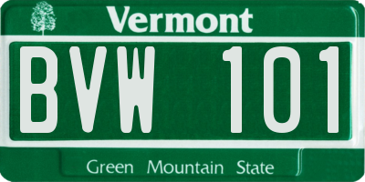 VT license plate BVW101