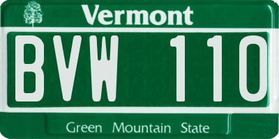 VT license plate BVW110