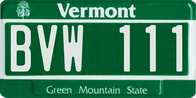 VT license plate BVW111