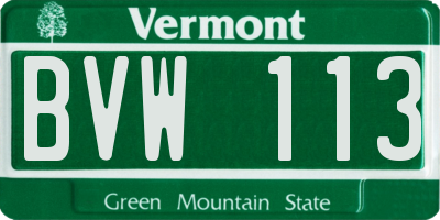 VT license plate BVW113