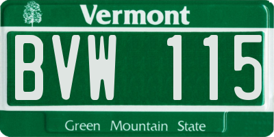 VT license plate BVW115