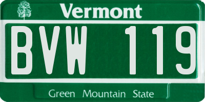 VT license plate BVW119