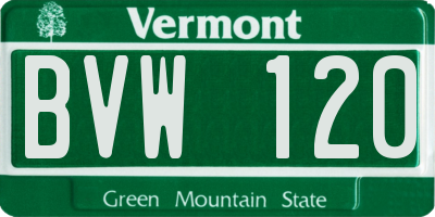 VT license plate BVW120