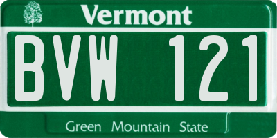 VT license plate BVW121