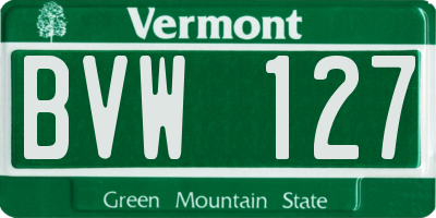 VT license plate BVW127
