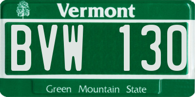 VT license plate BVW130