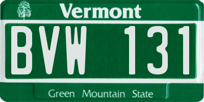 VT license plate BVW131