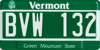 VT license plate BVW132