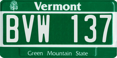 VT license plate BVW137