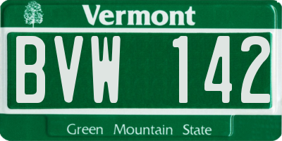 VT license plate BVW142