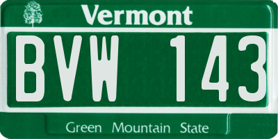 VT license plate BVW143