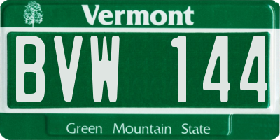 VT license plate BVW144