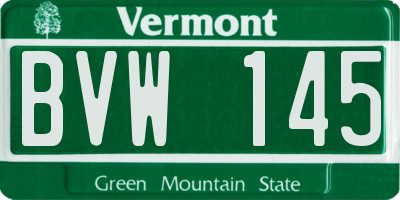 VT license plate BVW145