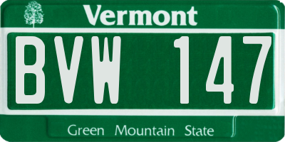 VT license plate BVW147
