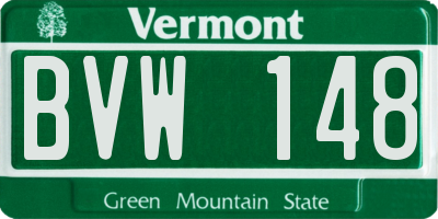 VT license plate BVW148
