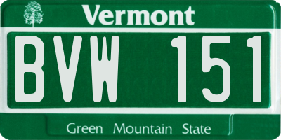 VT license plate BVW151
