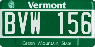 VT license plate BVW156