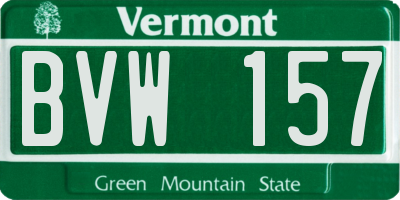 VT license plate BVW157