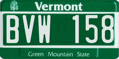 VT license plate BVW158