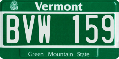 VT license plate BVW159
