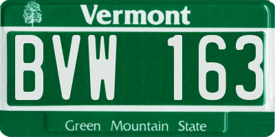 VT license plate BVW163