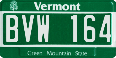 VT license plate BVW164