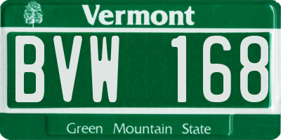 VT license plate BVW168