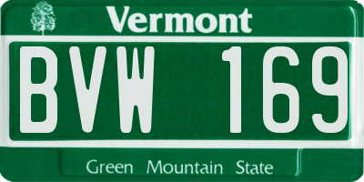 VT license plate BVW169