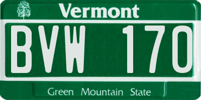 VT license plate BVW170