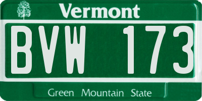VT license plate BVW173