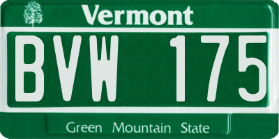 VT license plate BVW175