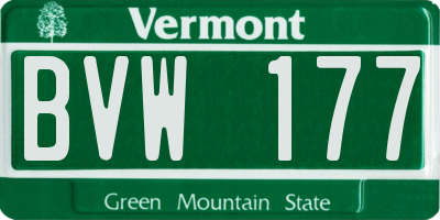 VT license plate BVW177