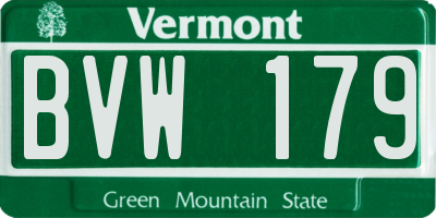 VT license plate BVW179