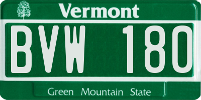 VT license plate BVW180