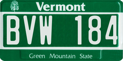VT license plate BVW184