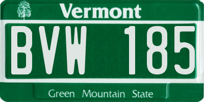 VT license plate BVW185