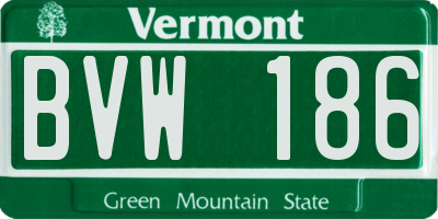 VT license plate BVW186