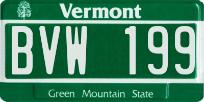 VT license plate BVW199