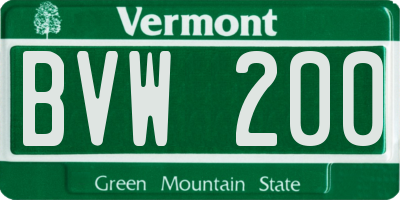 VT license plate BVW200