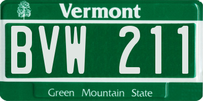 VT license plate BVW211