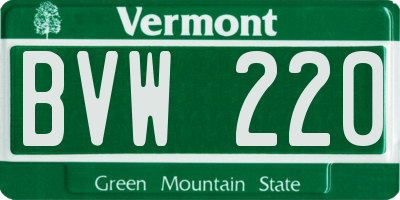 VT license plate BVW220