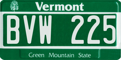 VT license plate BVW225